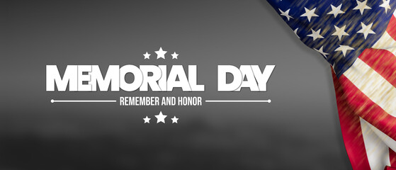 Memorial Day Background Design. Memorial Day USA Flag Background.  Remember and Honor. USA memorial day celebration. Happy Memorial Day. American national holiday.