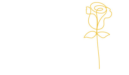 Rose line art icon. Flower continuous one line art drawing vector illustration. Awesome rose isolated on white background.