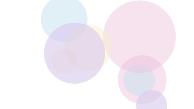 パステルカラーの円が浮かぶやわらかな印象の背景 | Soft floating pastel-colored circles on white background