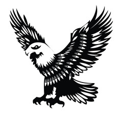 Eagle Silhouette - Patriotic Flying Eagle Clipart

