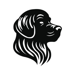 Elegant Dog Silhouette - Labrador Retriever Head Clipart 