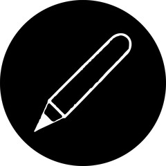 Simple graphic representation of a white pencil sketch on a black circular field