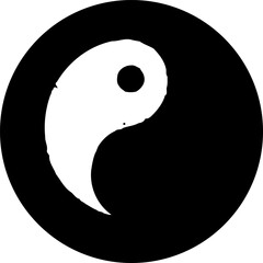 Abstract representation of balance with traditional ying and yang harmony symbol