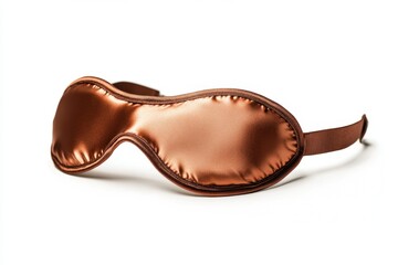 Luxury sleep mask, rich bronze hue. Soft satin, comfortable eye cover for restful sleep