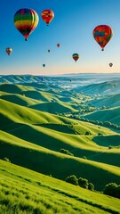 Naklejka premium hot air balloon in flight