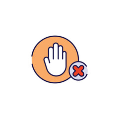 No Entry icon design with white background stock illustration