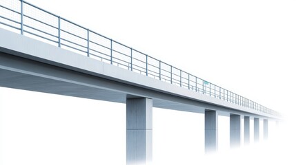 Modern Elevated Bridge with Minimalist Design and Clear Sky Backdrop
