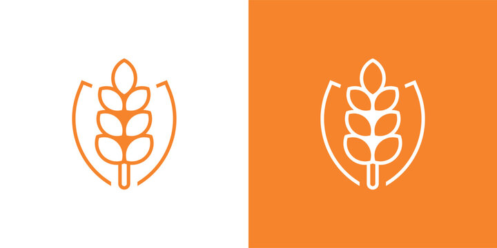 Rice logo. Suitable for business logo, brand, interview show, podcast, quiz. Flat Vector Logo Design Template Element.