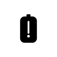 Obraz premium Low battery icon with an exclamation mark, indicating a warning or alert that the battery is running low. Ideal for use in mobile apps, websites, and user interfaces for power, energy, and charging