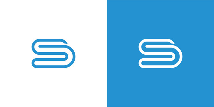 Letter s b logo. Suitable for business logo, brand, interview show, podcast, quiz. Flat Vector Logo Design Template Element.