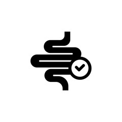 healthy gut icon. Represents digestive health, gastroenterology, intestinal wellbeing, and medical checkup. suitable for health and wellness related designs