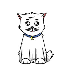 animal, cat, cute, pet, domestic, feline, isolated, kitty, white, mammal, adorable, background, funny, happy, vector, portrait, design, fluffy, playful, beautiful, illustration, kitten, sweet, icon, p