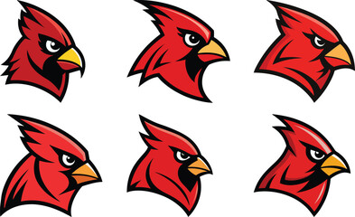 Cardinal head mascot logo design vector