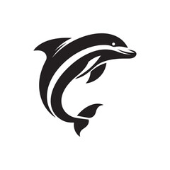 dolphin vector silhouette clip art logo design