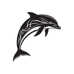 Fototapeta premium dolphin vector silhouette clip art logo design