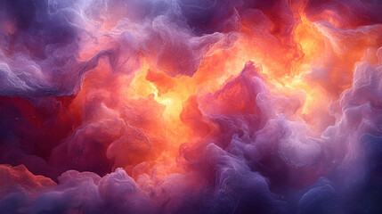 Obraz premium Abstract fiery nebula cloudscape.