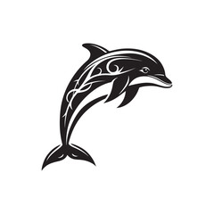 Naklejka premium dolphin vector silhouette clip art logo design