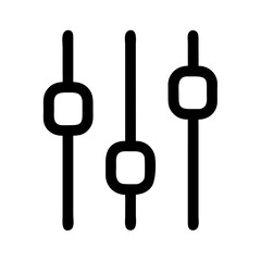 Vertical Sliders Representing Settings or Adjustment Icon Design
