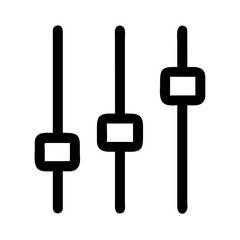 Vertical Sliders Representing Settings or Adjustment Icon Design