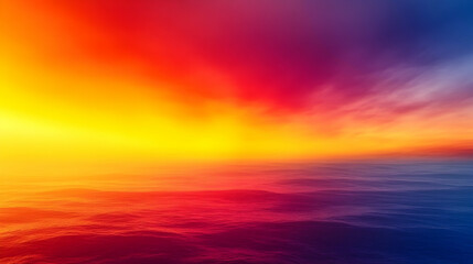 Vibrant sunset over calm ocean water.