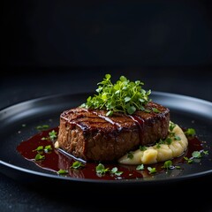 Contemporary Steak Presentation,AI-generated