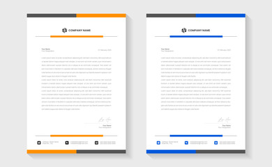 Modern creative clean business style letterhead bundle of your corporate design. Modern minimal style business letterhead in abstract design. Elegant template design in minimalist, print ready A4