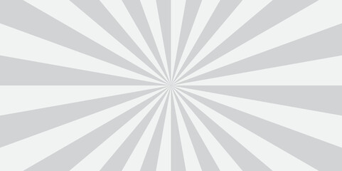 Abstract white and gray retro with sunburst pattern design. Vintage sunrays illustration swirl grunge spiral line. sun beam vector banner design and comic burst gradient concept pattern.	

