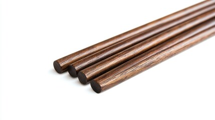 Smooth Wooden Chopsticks Placed in Parallel Arrangement