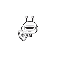 AI Securebot - AI robot with shield symbolizing artificial intelligence in cybersecurity, digital protection, privacy defense, and advanced tech safety in modern data systems and networks.