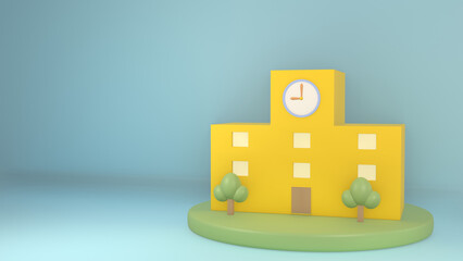 学校　イラスト　3ｄ