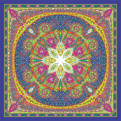 Chic Multicolor Bandana Scarf for Women – Stylish Head Kerchief & Versatile Neck Wrap