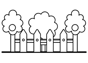 Wooden farm fence vector background. . Planks barrier for garden or field isolated on white background