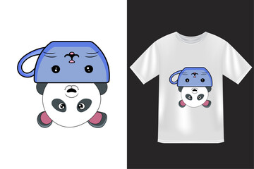 cup full of cute panda t shirt design panda Misti look t shirt 