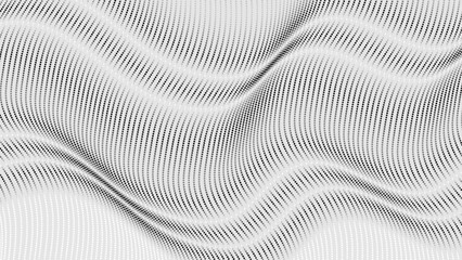 Abstract vector background of halftone wave dots. resembles the texture of folded fabric.