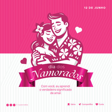 feliz dia dos namordos editable poster template