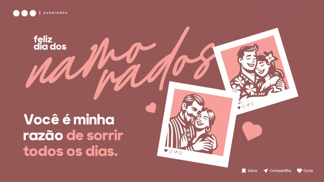 dia dos namordos modern banner template happy valentines day in brazil