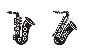 Saxophone Silhouette Illustration Jazz Musical Instrument Vector Design art