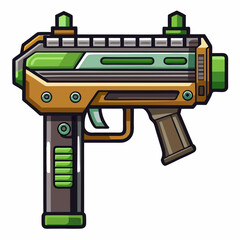isolated, tool, gun, equipment, drill, white, power, illustration, vector, electric, metal, technology, construction, hand, work, symbol, industry, computer, machine, green