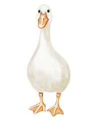Whimsical watercolor geese design for seamless fabric and wallpaper patterns