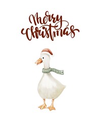 Charming watercolor geese design perfect for holiday wrapping and textile patterns