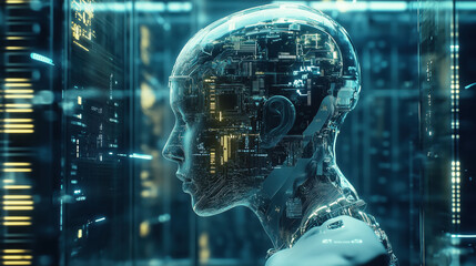 Digital human with microchips and AI