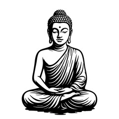 buddha on sitting position vector illustration 