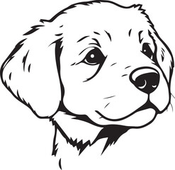 Retriever puppy. Hand drawn vector illustration