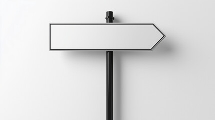 Obraz premium A white arrow-shaped signboard.