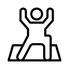 warrior pose line icon