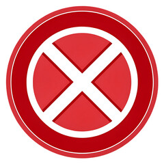 Obraz premium Red circle with white X, no entry symbol