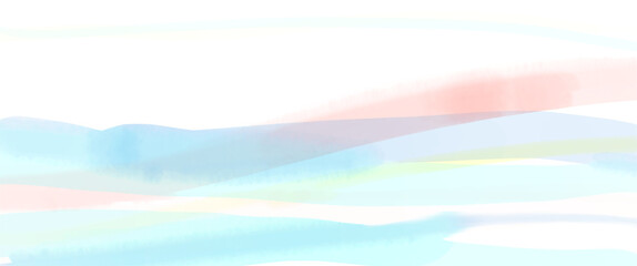 爽やかな水の水彩滲むフレームイラスト