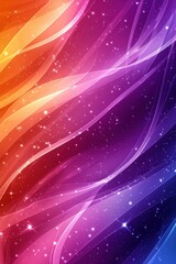 Obraz premium Vibrant abstract waves of color with sparkling stars