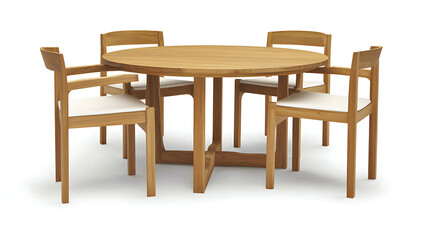 A wooden table with four chairs around it