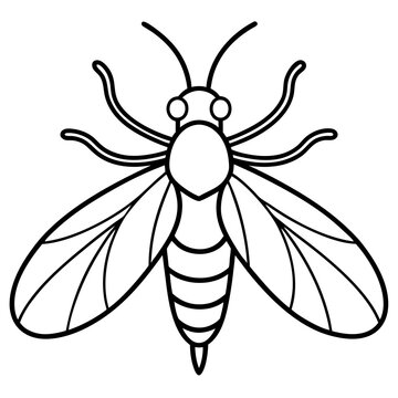 black and white bee outline clip art preview